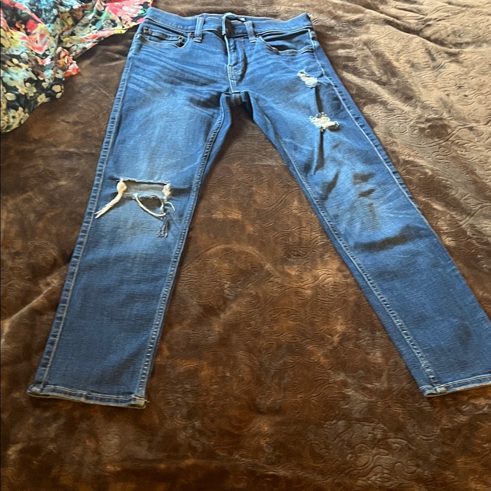 Men's hollister Blue Ripped Skinny Jeans